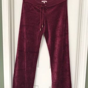 Juicy Couture Burgundy Velour Pant